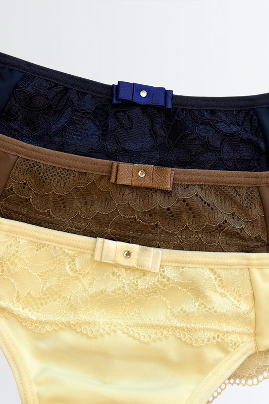 03425 - Kit 3 Calcinhas Fio Duplo com Recortes em Renda