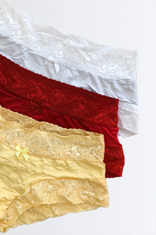 03600 - Kit Caleçon Viscolycra com Detalhes em Renda