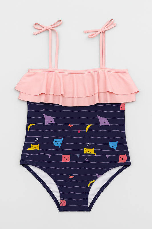 03808 - BW Maiô Infantil com Babados