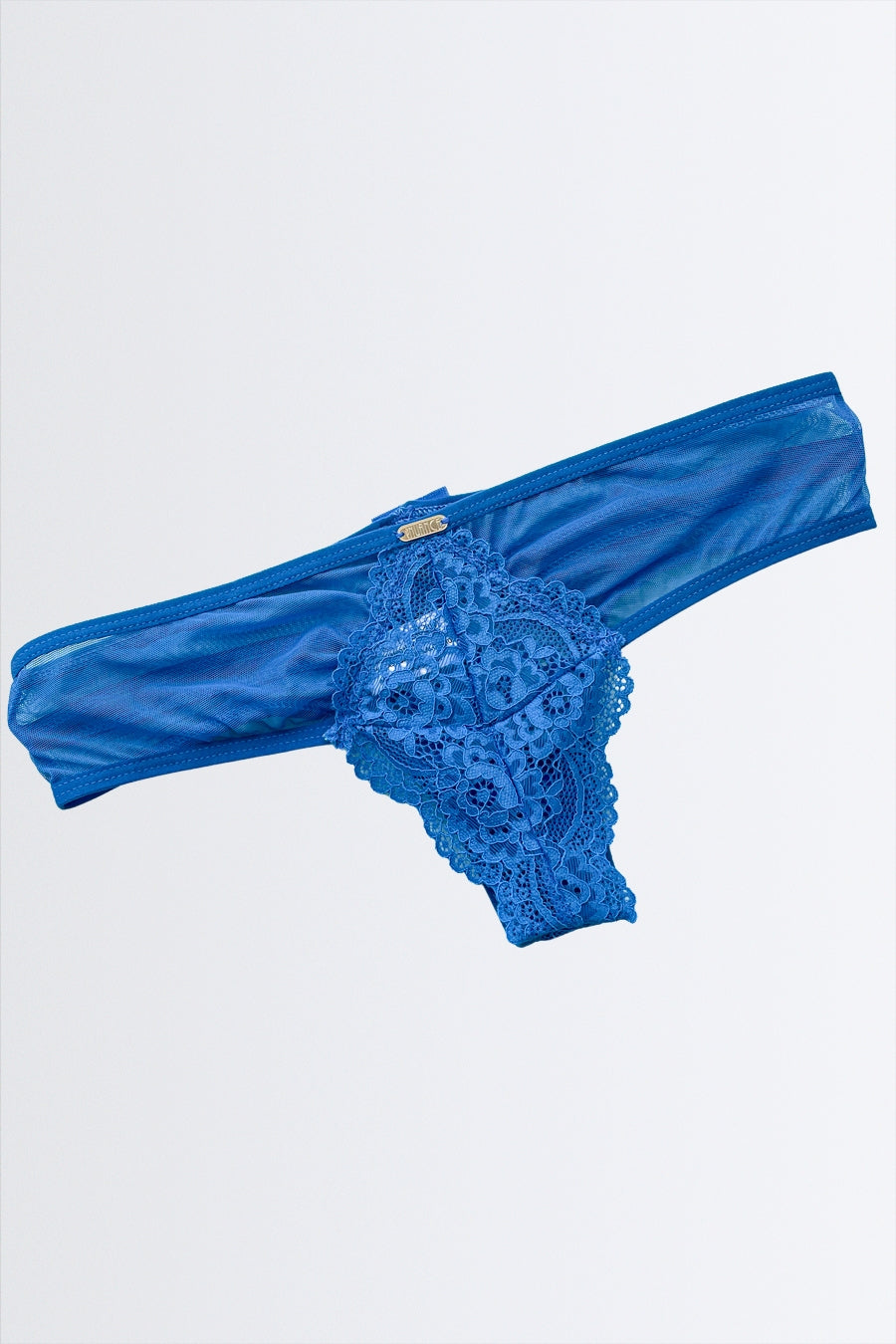 04097 - Calcinha de Tule com Recortes em Renda - Nuance