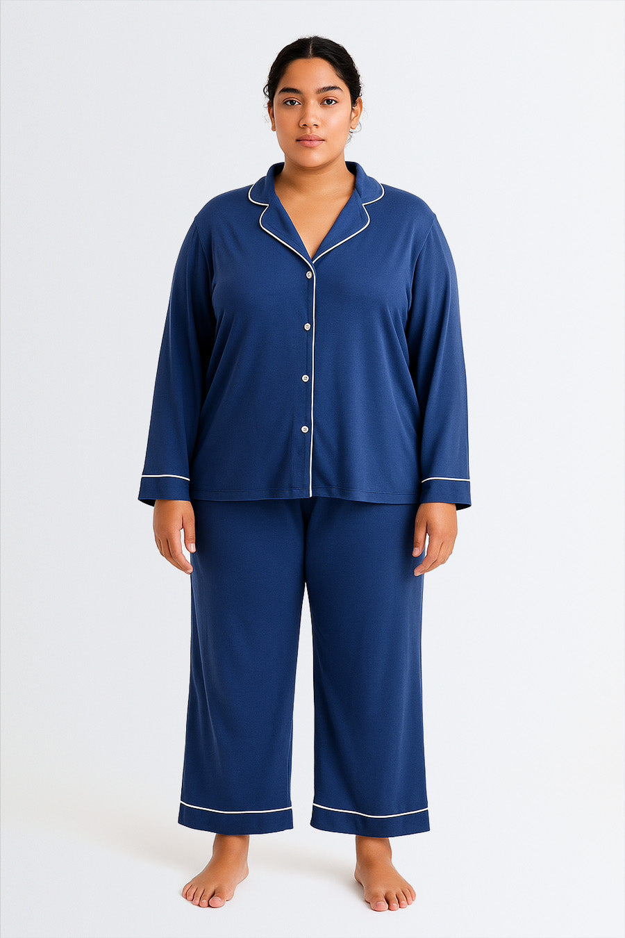 04139 - Pijama Americano Longo Feminino Plus Size