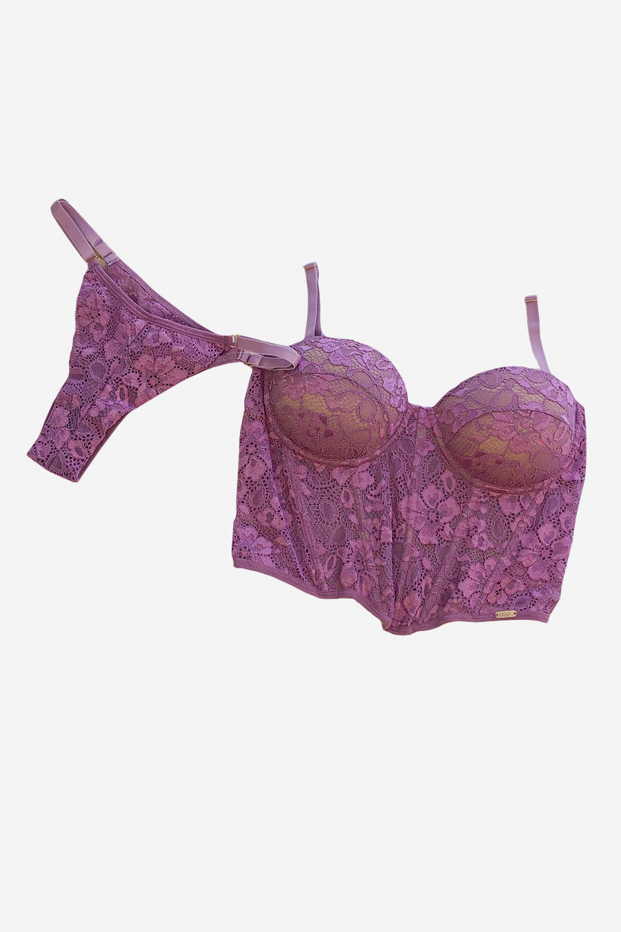04211 - Corselet de rendão com calcinha fio duplo