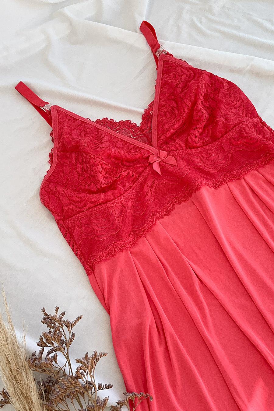 Camisola de Amamentação com Renda no Busto - Nuance