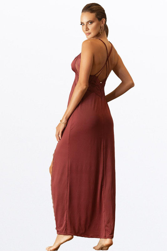 Camisola Longa de Ligaglight com Renda - Nuance