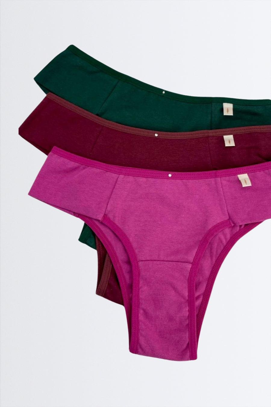 Kit 3 - Calcinha Lateral Dupla de Cotton - Nuance
