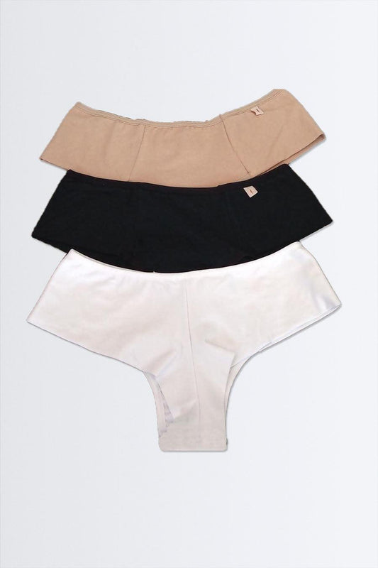 Kit 3 Calcinhas Fio de Cotton com Laterais Duplas - Nuance