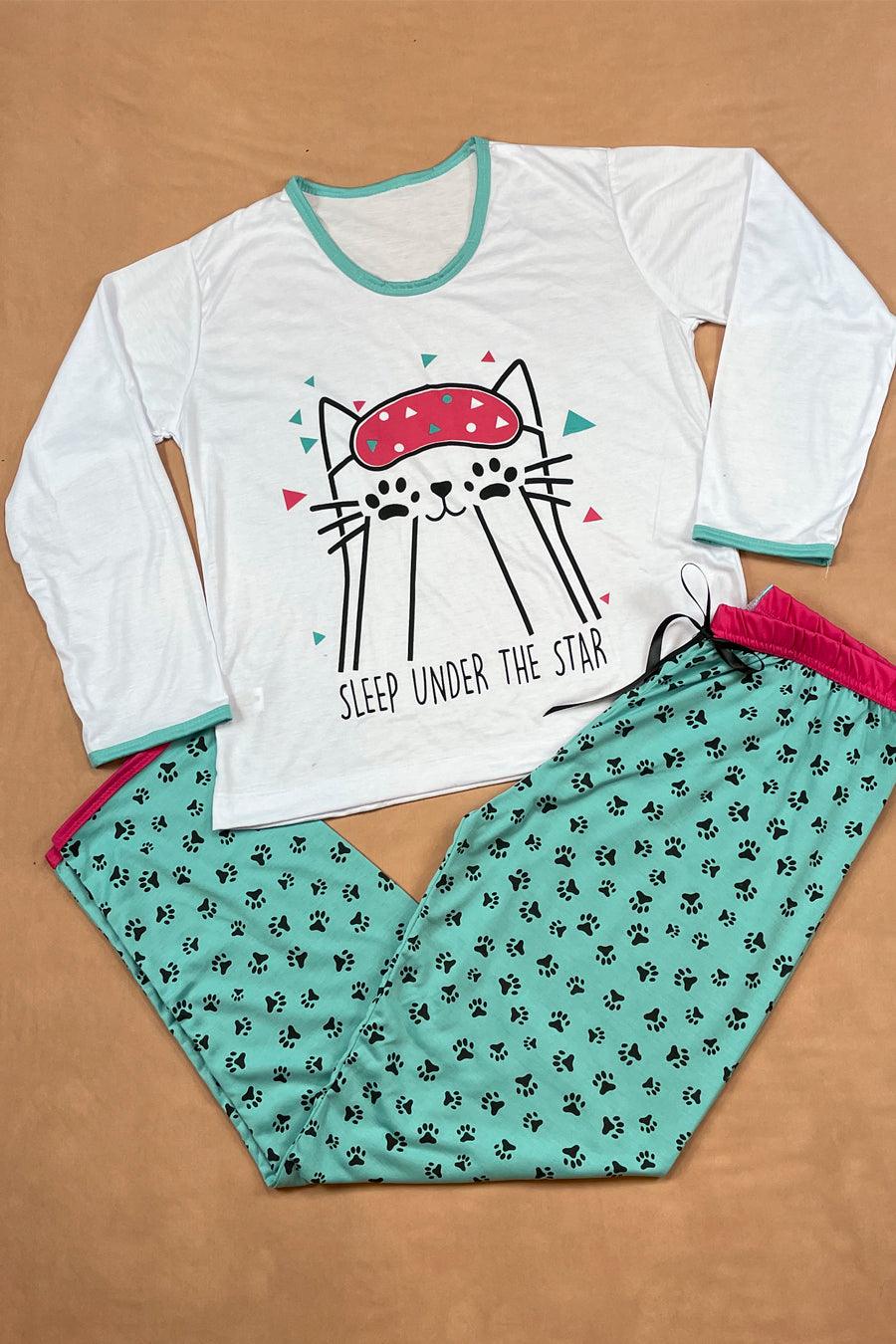 Pijama Longo Infantil de Malha - Nuance