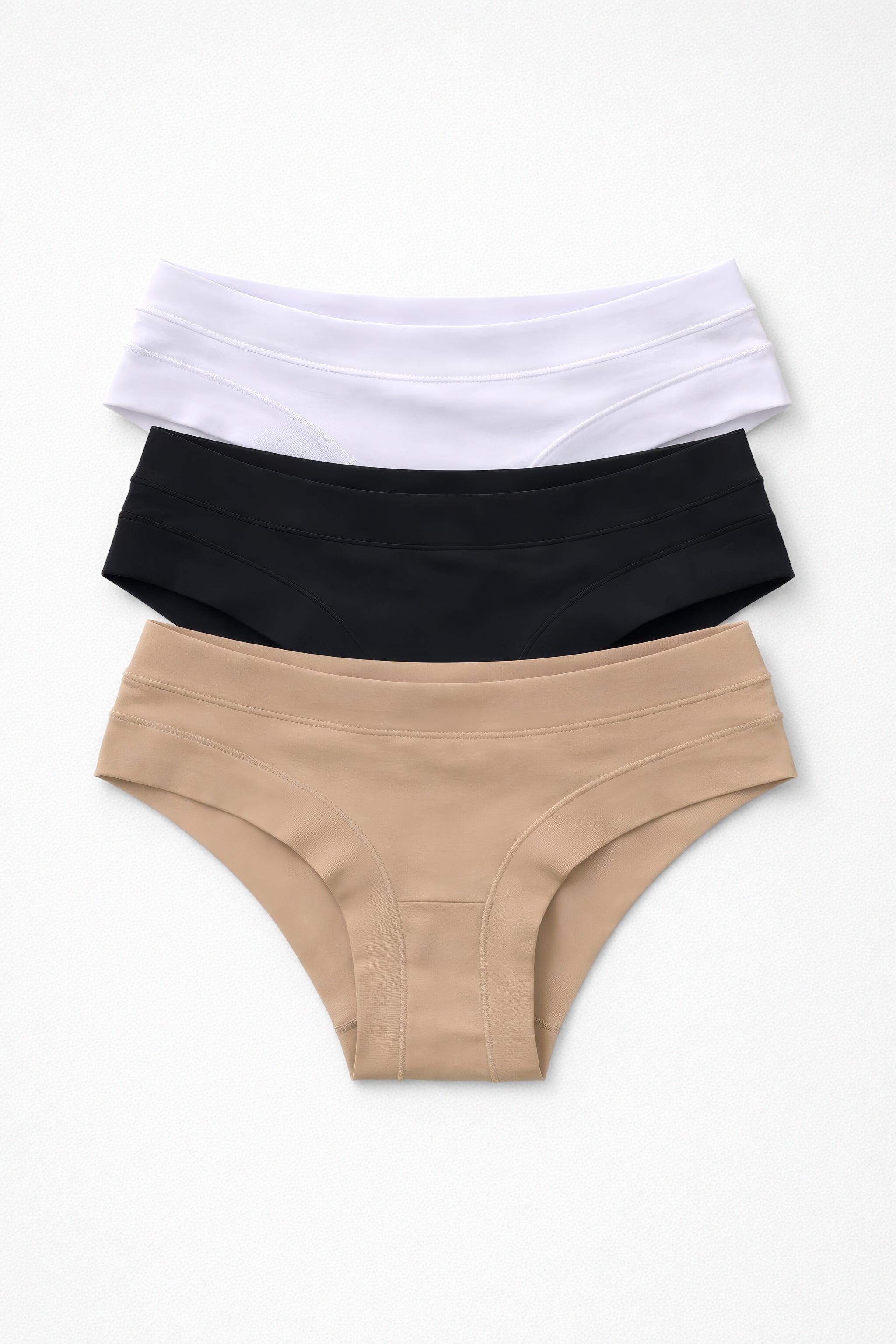 03210 -Kit 3 Calcinhas Sem Elástico com Pala e Laterais Duplas