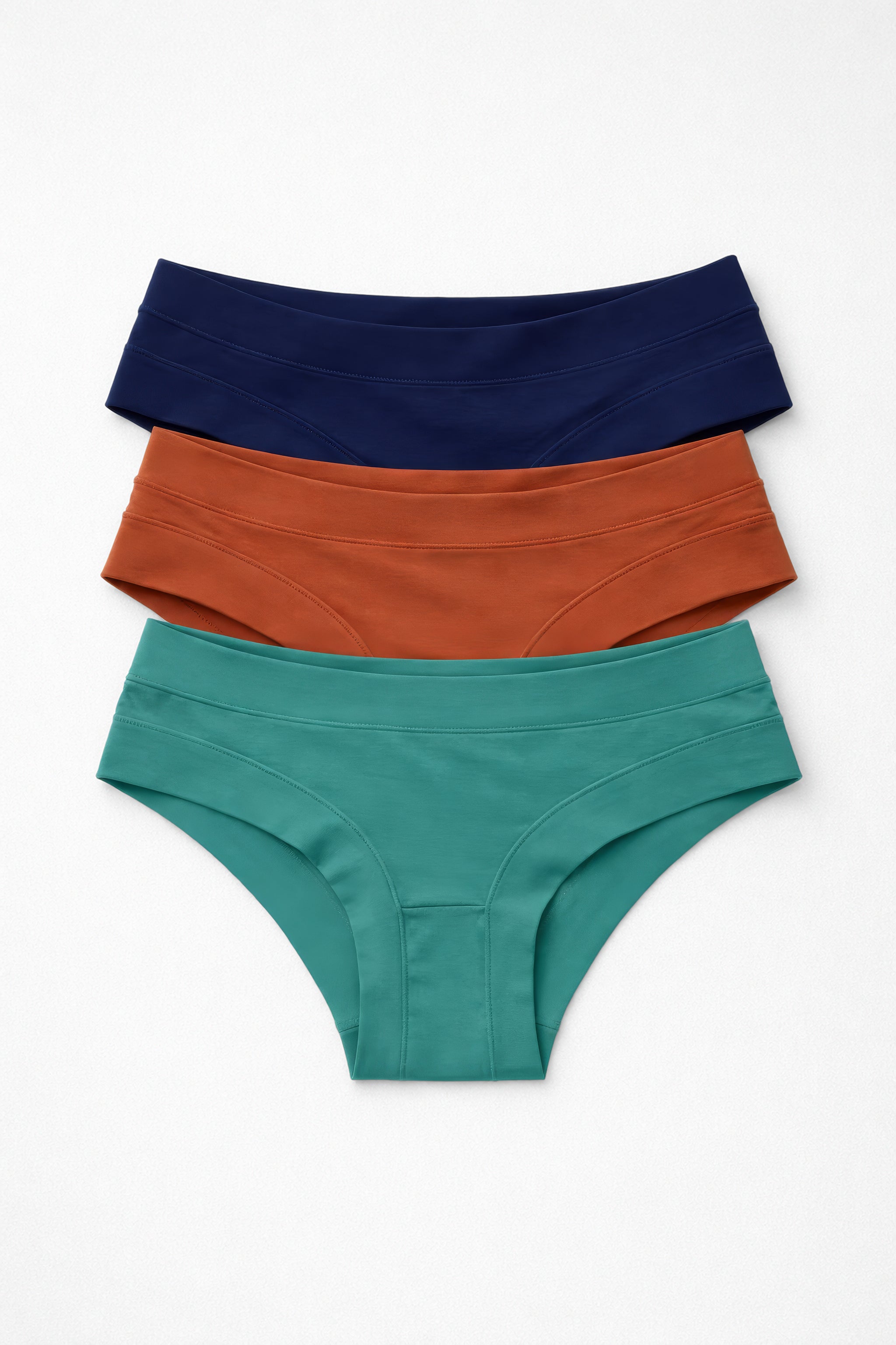 03210 -Kit 3 Calcinhas Sem Elástico com Pala e Laterais Duplas