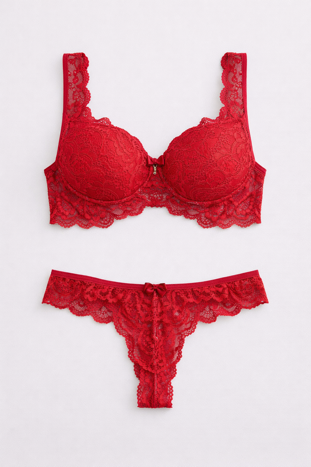 03334 -Sutiã com Base e Alças em Renda e Calcinha Fio