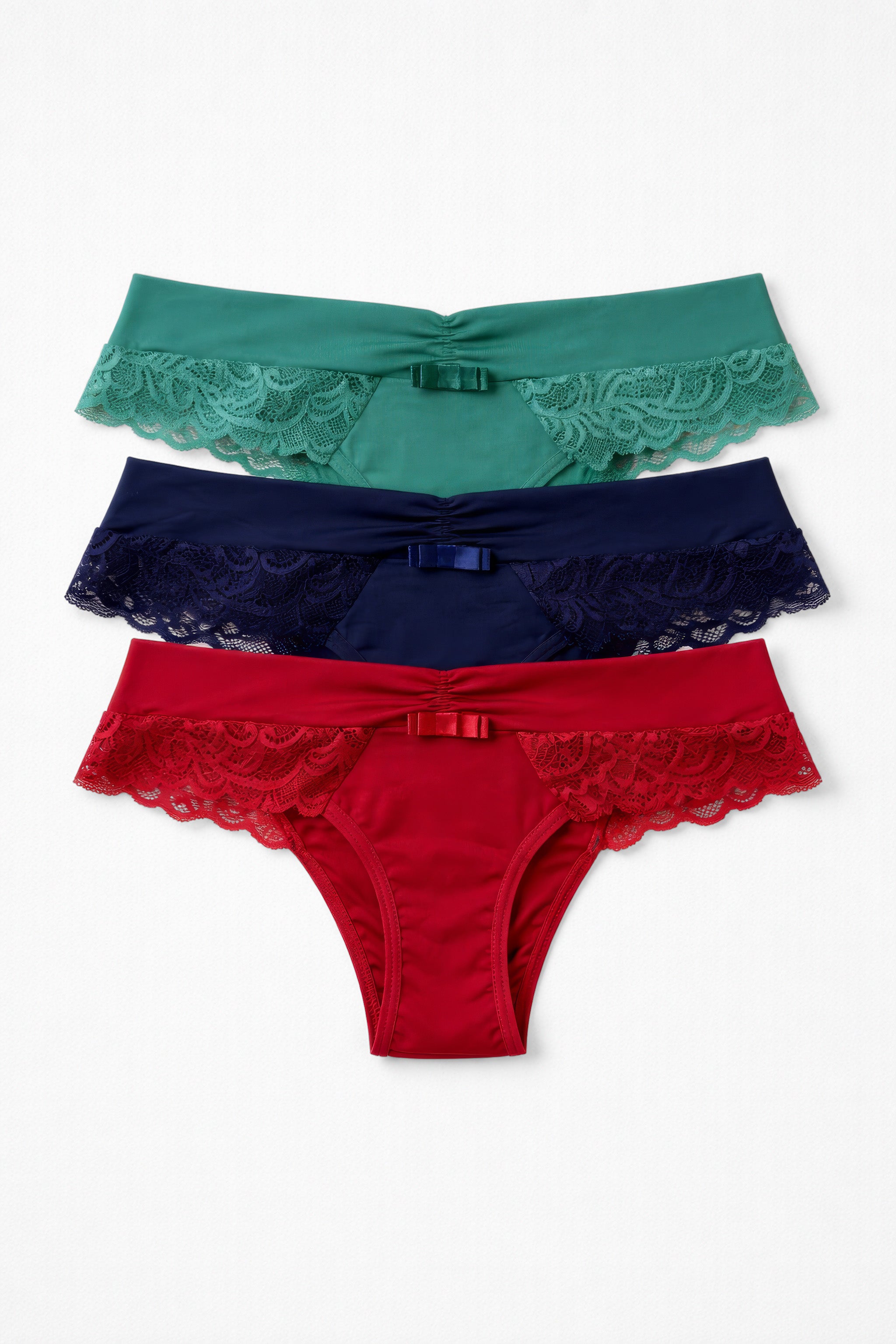 03423 - Kit 3 - Calcinha Biquíni com Detalhe de Renda