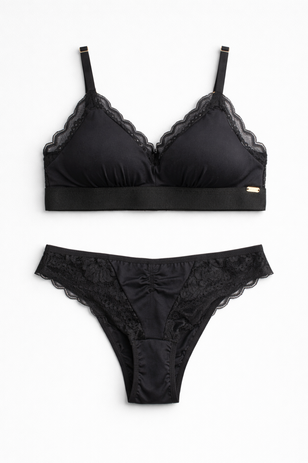 03482 - Sutiã Top com Renda e Microfibra + Calcinha Biquíni