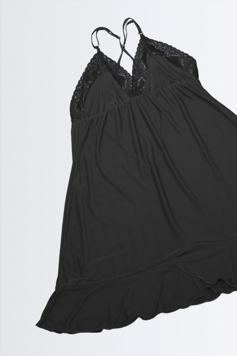 03524 - Camisola com Renda e Babado na Barra - Nuance