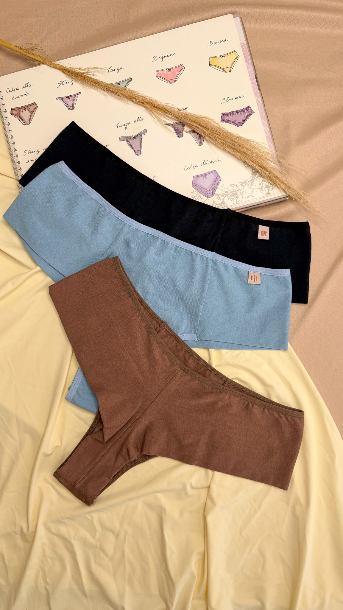 03683 – Kit 3 Calcinhas Fio Algodão com Laterais Duplas