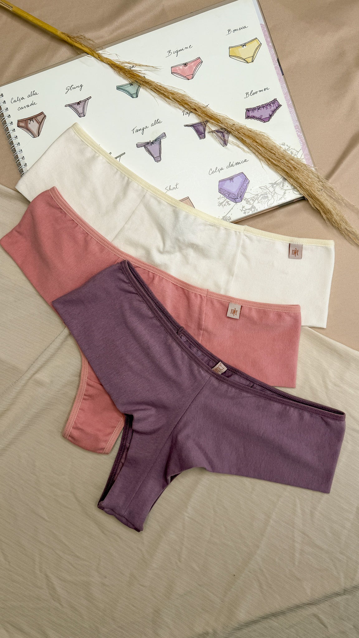 03683 – Kit 3 Calcinhas Fio Algodão com Laterais Duplas