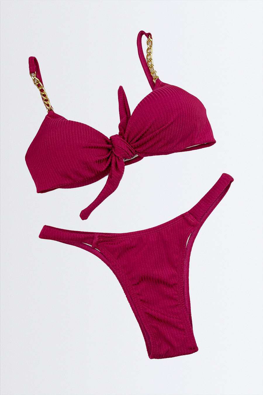 04071 - Conjunto BW Sutiã com Amarração Frontal e Corrente + Calcinha com Detalhes