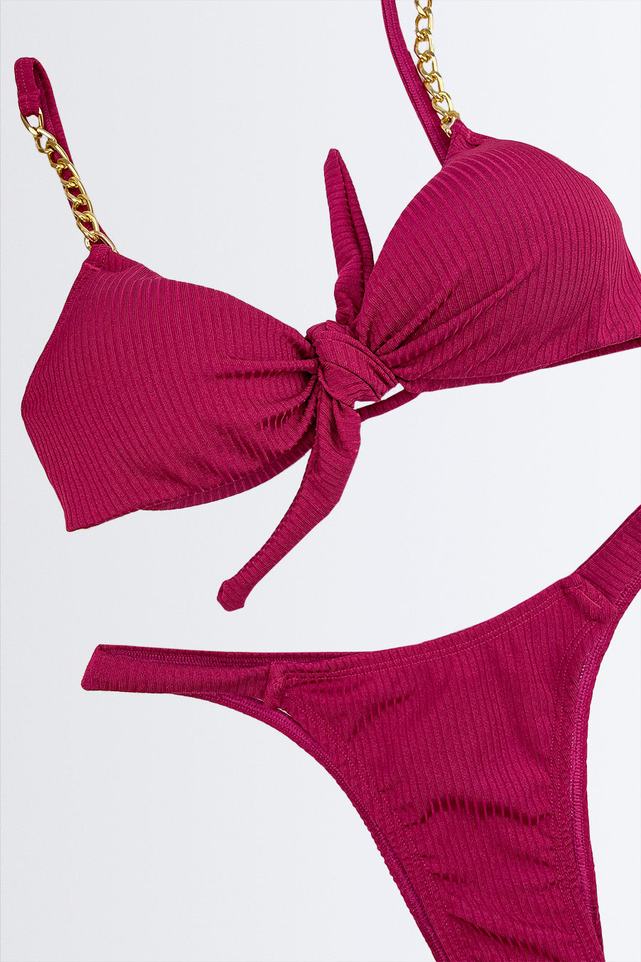 04071 - Conjunto BW Sutiã com Amarração Frontal e Corrente + Calcinha com Detalhes