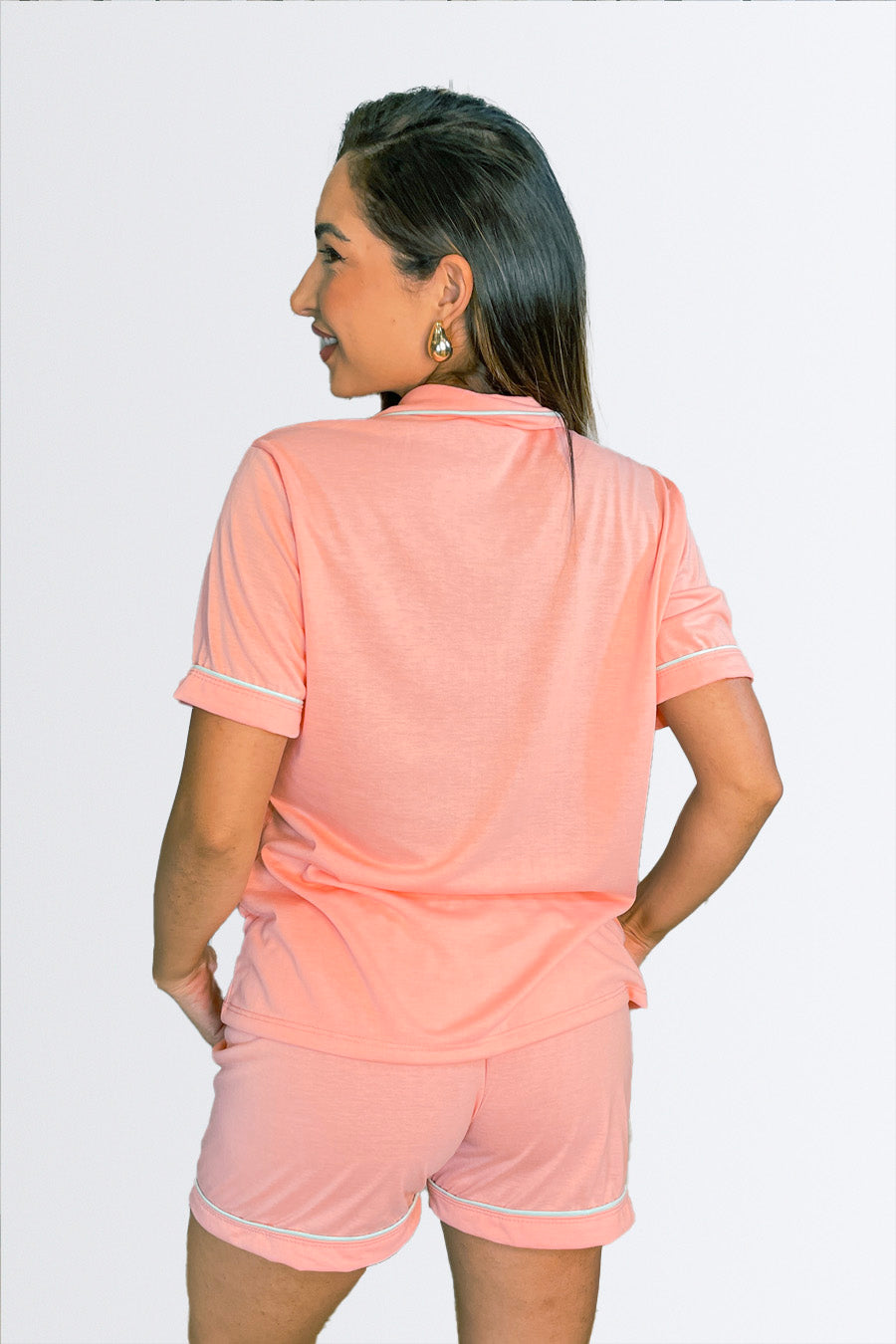 04099 - Pijama Americano Curto com Blusa de Manga