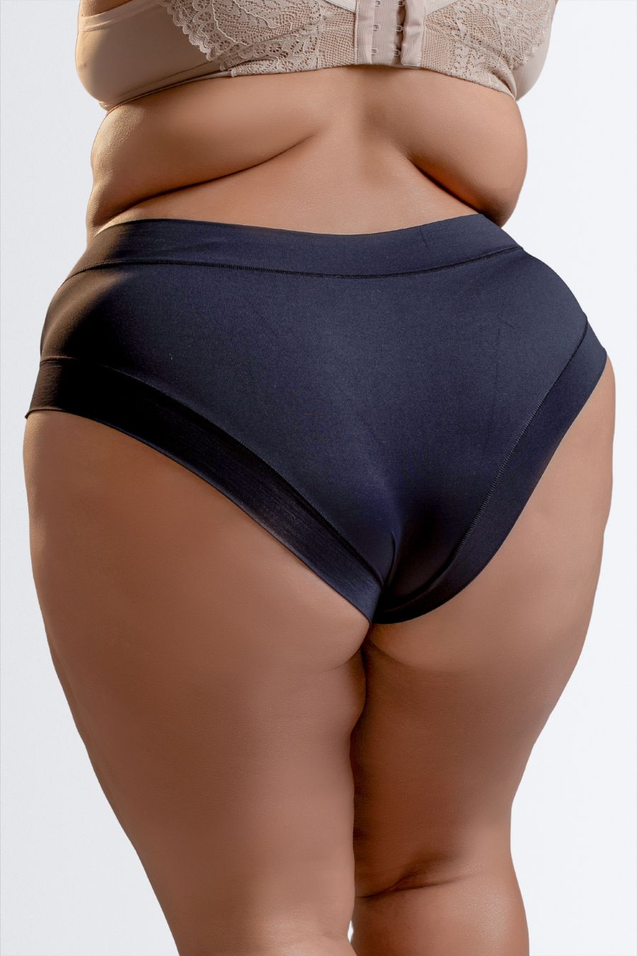 04106 - Calcinha Ponto Aberto Plus Size sem Elástico em Microfibra