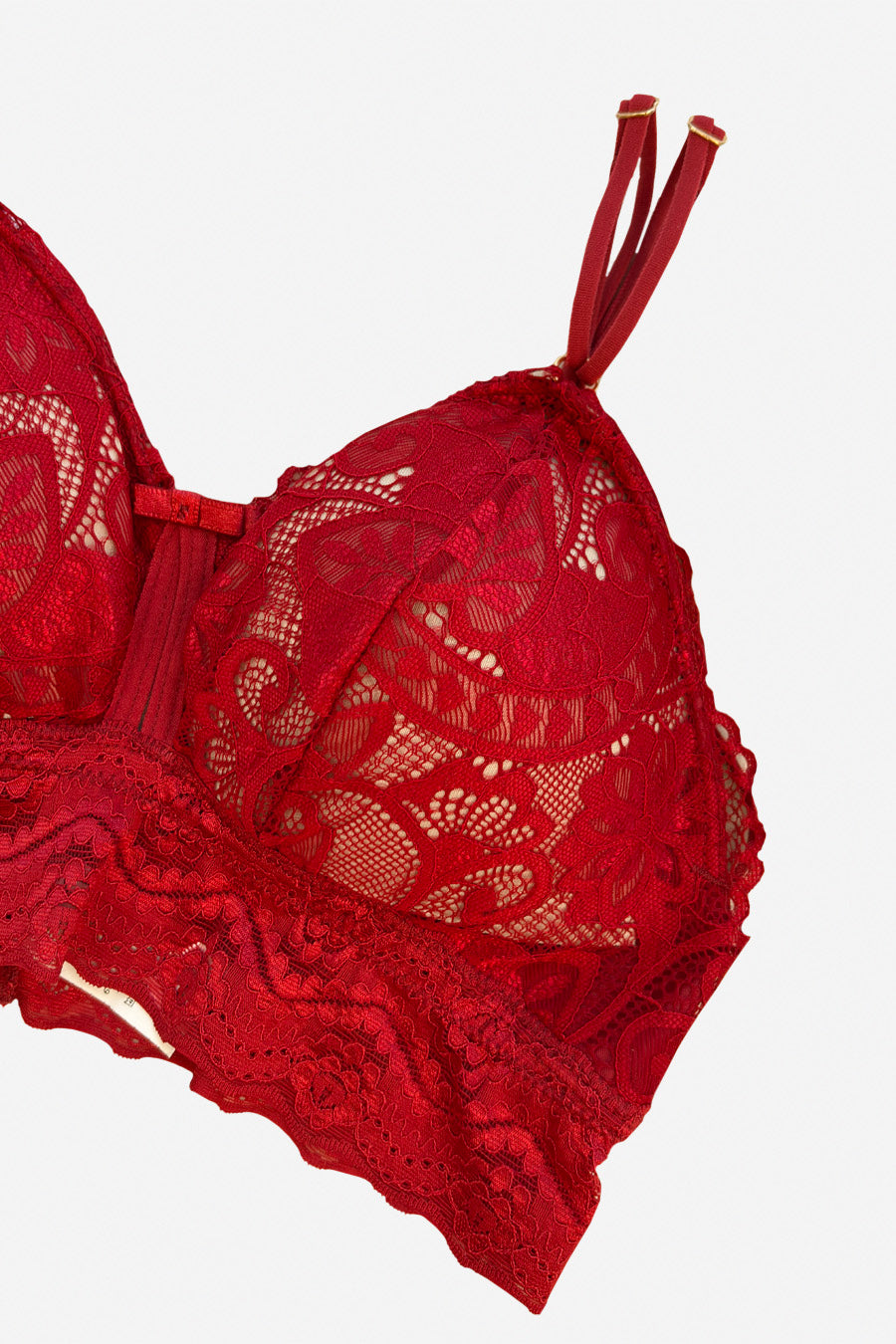 04119 - Soutien de Renda com Bojo Removível e Calcinha Biquíni