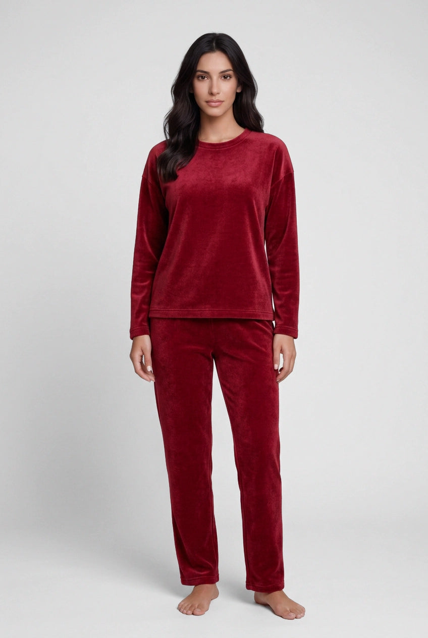 04159 - Pijama Longo Feminino em Fleece