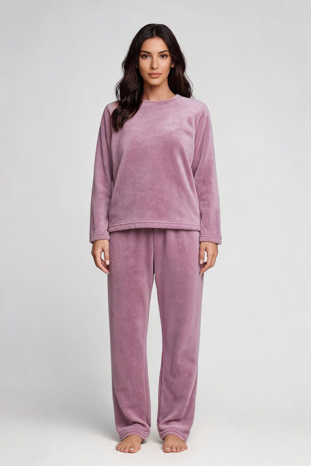04159 - Pijama Longo Feminino em Fleece