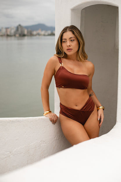 04167 - Sutiã de Um Ombro com Calcinha Fio Duplo Transpassada