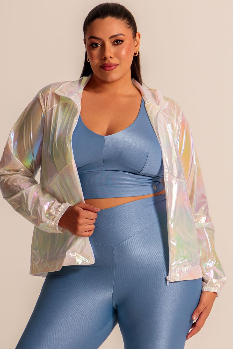 04251 – Corta-Vento Feminino Ultra Light Impermeável com Zíper e Bolso
