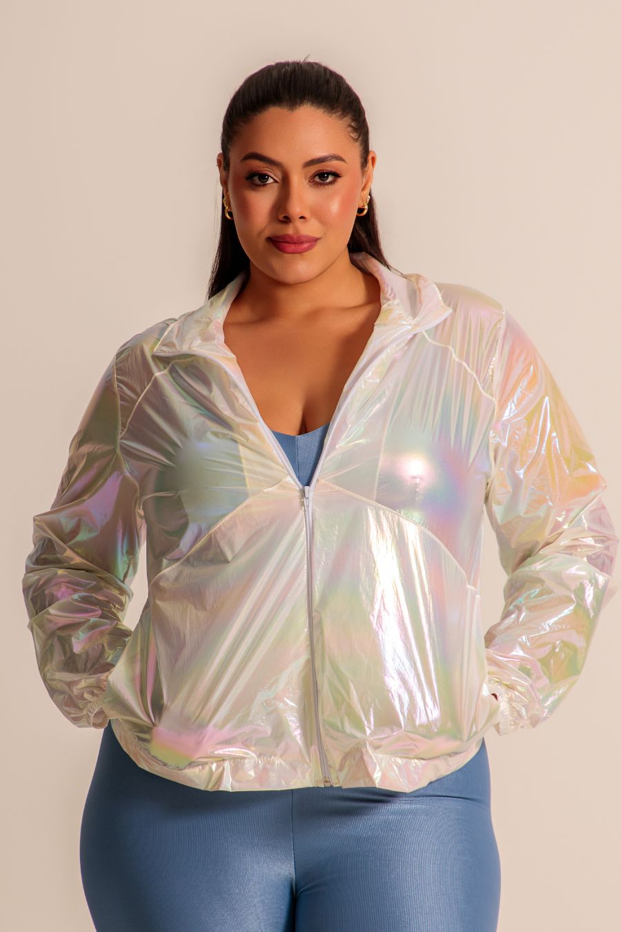 04251 – Corta-Vento Feminino Ultra Light Impermeável com Zíper e Bolso