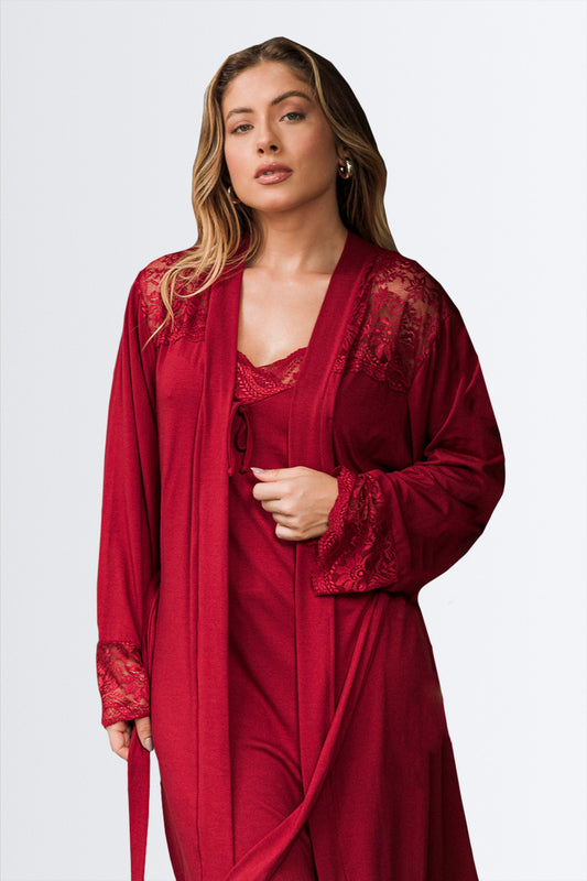 04258 - Robe de Viscolycra com Recortes de Renda