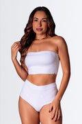 04269 - Conjunto Top Reto Sem Alça e Calcinha Pala com Lateral Dupla