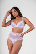04289 - Conjunto Sexy sem Bojo e Aro Todo em Renda com Calcinha Alta
