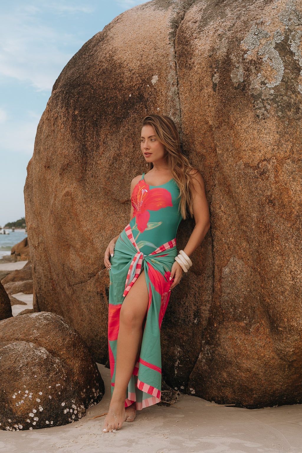 04351 – Pareô Aurora Tropical em Chiffon Estampado