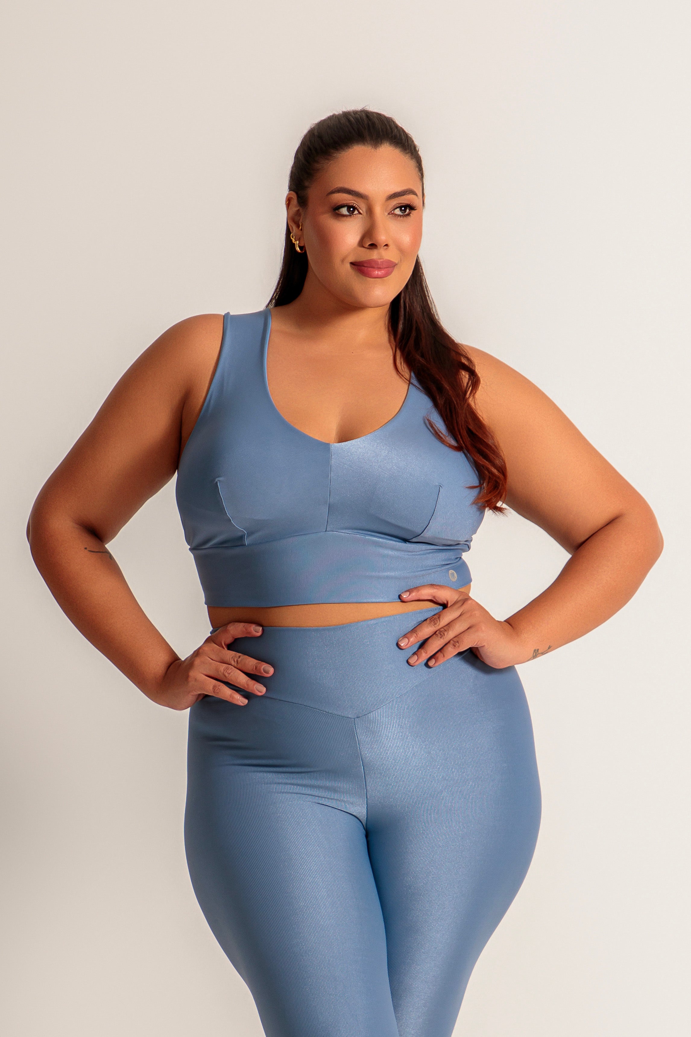 04361 – Top Fitness Laryssa em Malha Cotelê com Brilho Perolado