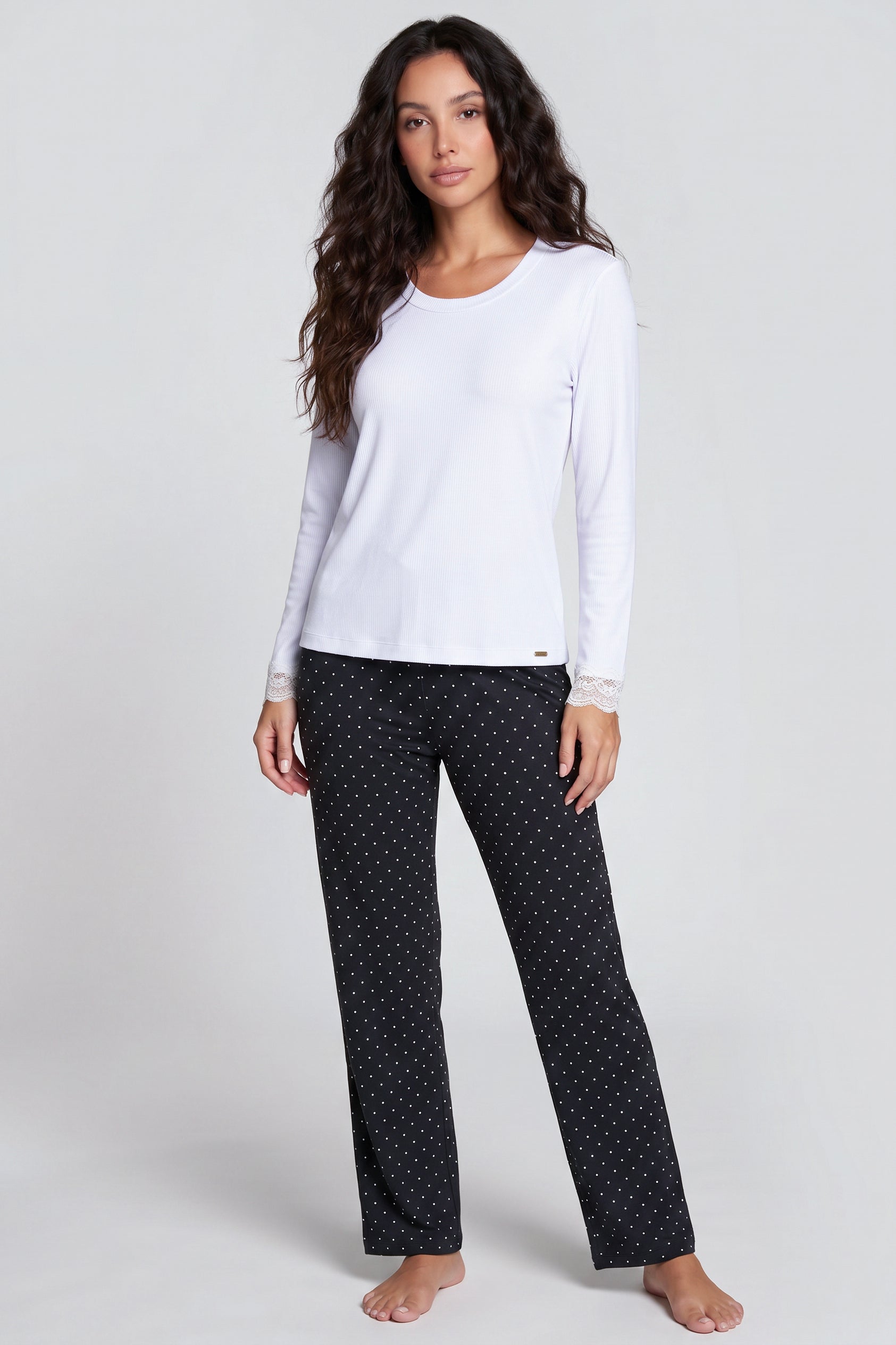 04386 – Pijama Afeto em Malha Canelada com Renda