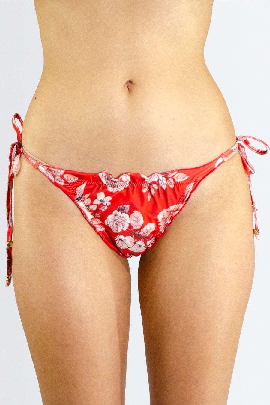 Calcinha Dupla Face de Amarrar com Babado e Franzido Traseiro - Nuance