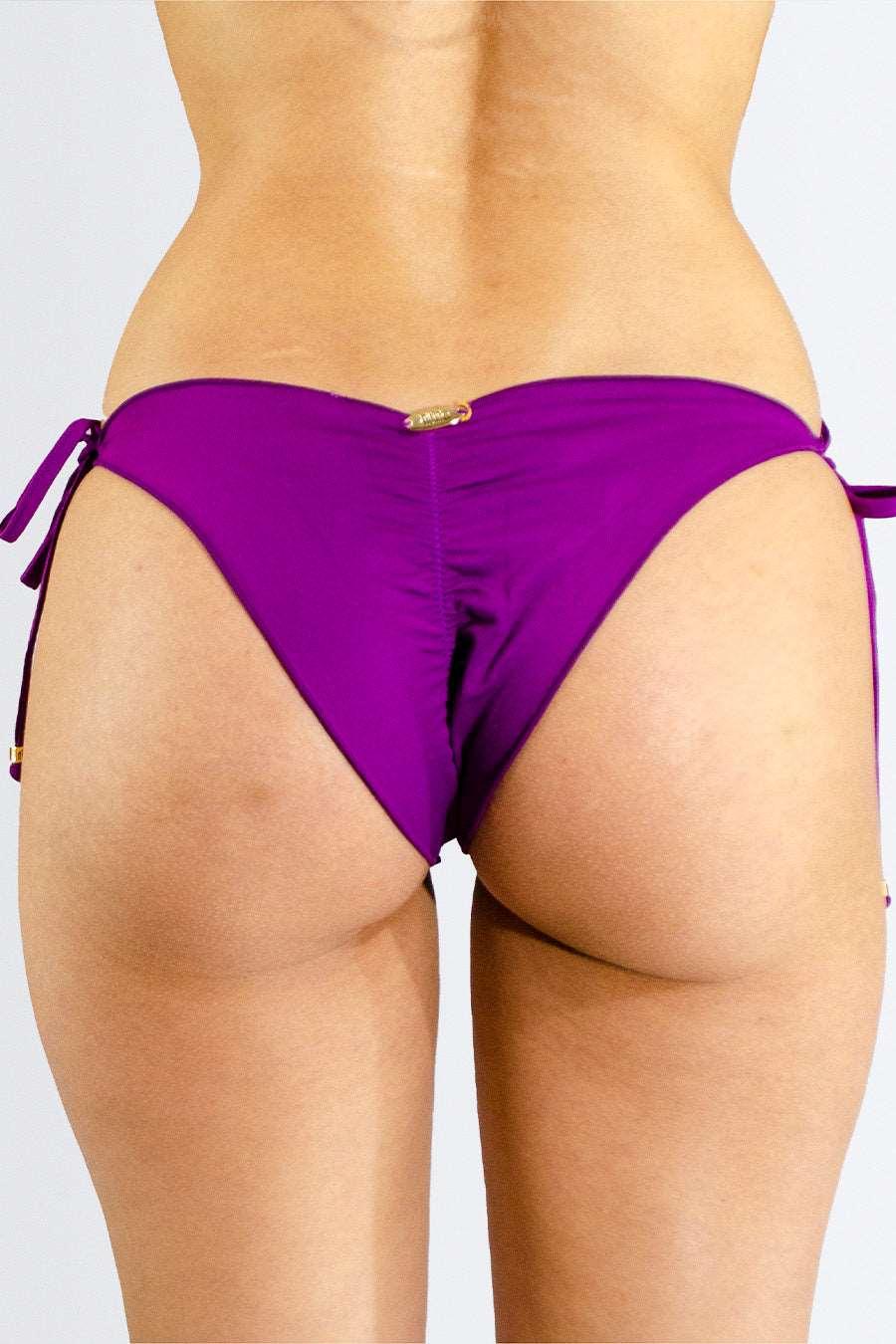 Calcinha Dupla Face de Amarrar com Babado e Franzido Traseiro - Nuance