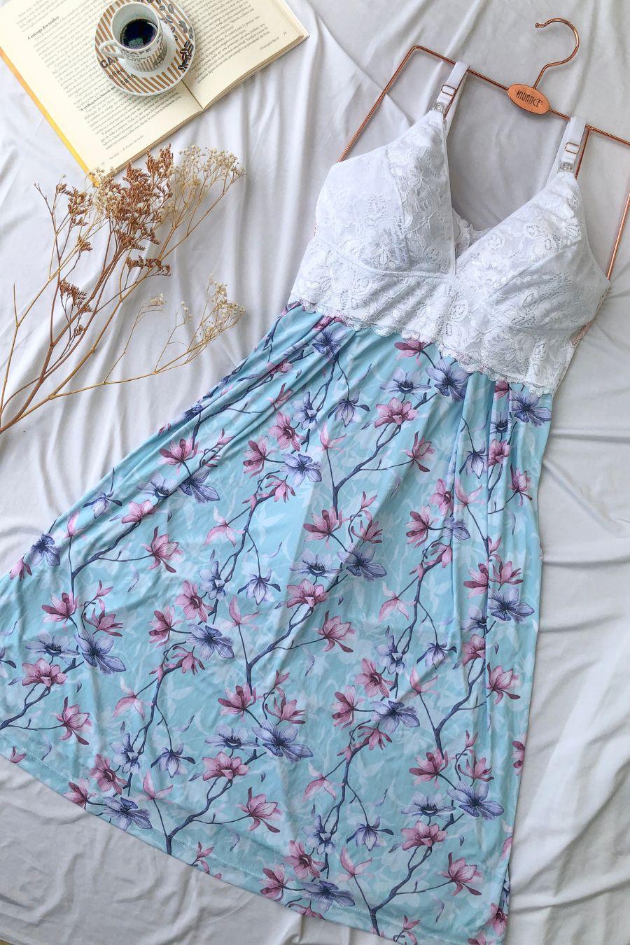Camisola de Amamentação com Renda - Nuance