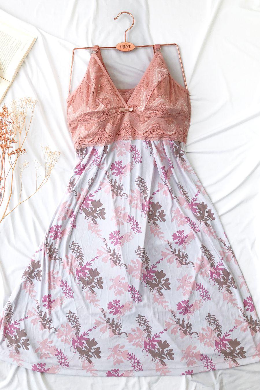 Camisola de Amamentação com Renda - Nuance