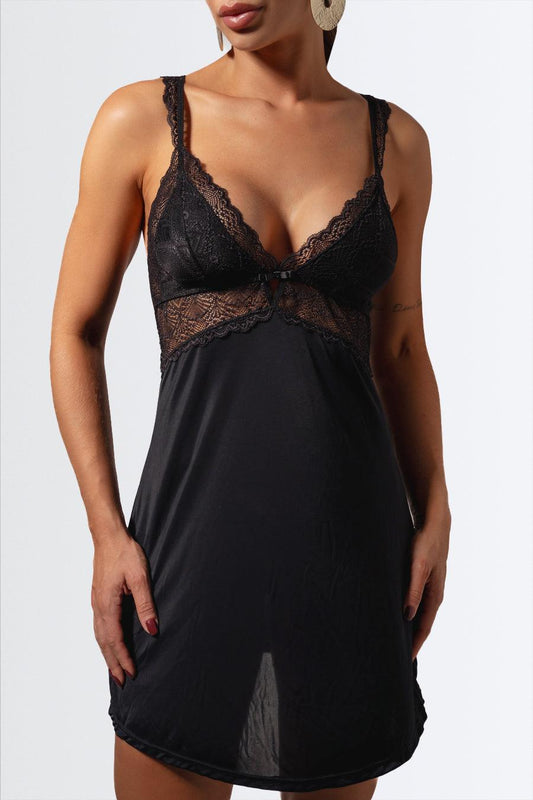 Camisola de Liganete sem Bojo com Renda e Decote nas Costas - Nuance