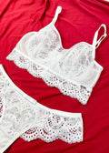 Conjunto de soutien sem bojo de tule e calcinha de renda - Nuance