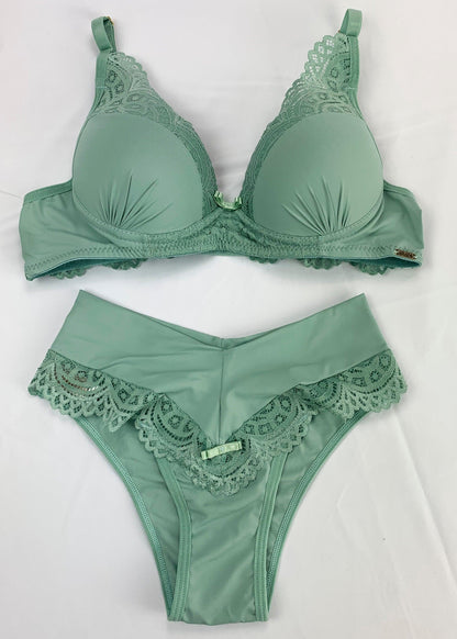 Conjunto Soutien com Renda e Calcinha Biquíni - Nuance