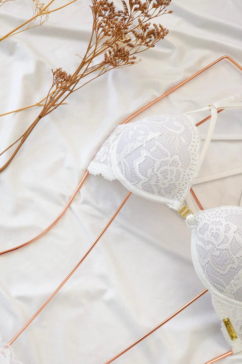 Conjunto Strappy Bra de Renda e Calcinha Biquíni - Nuance