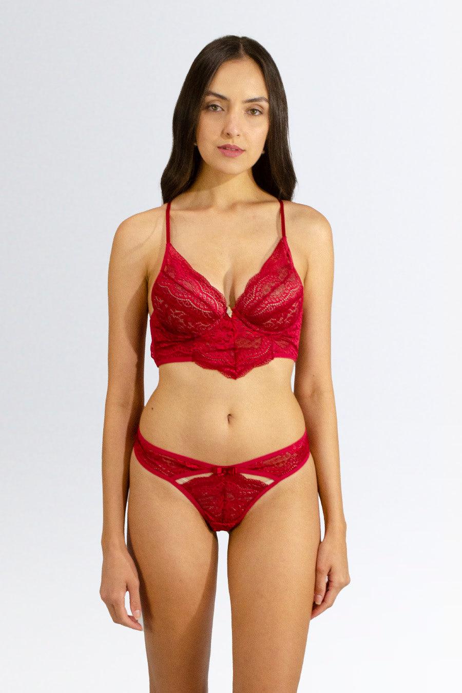 Cropped com Costas Nadador e Calcinha Fio de Renda - Nuance