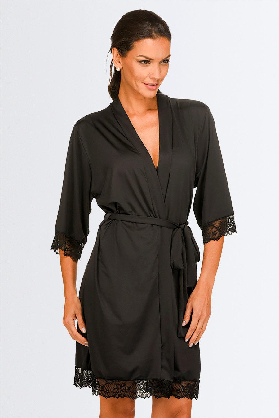 Robe com Renda Estreita Manga e Barra - Nuance