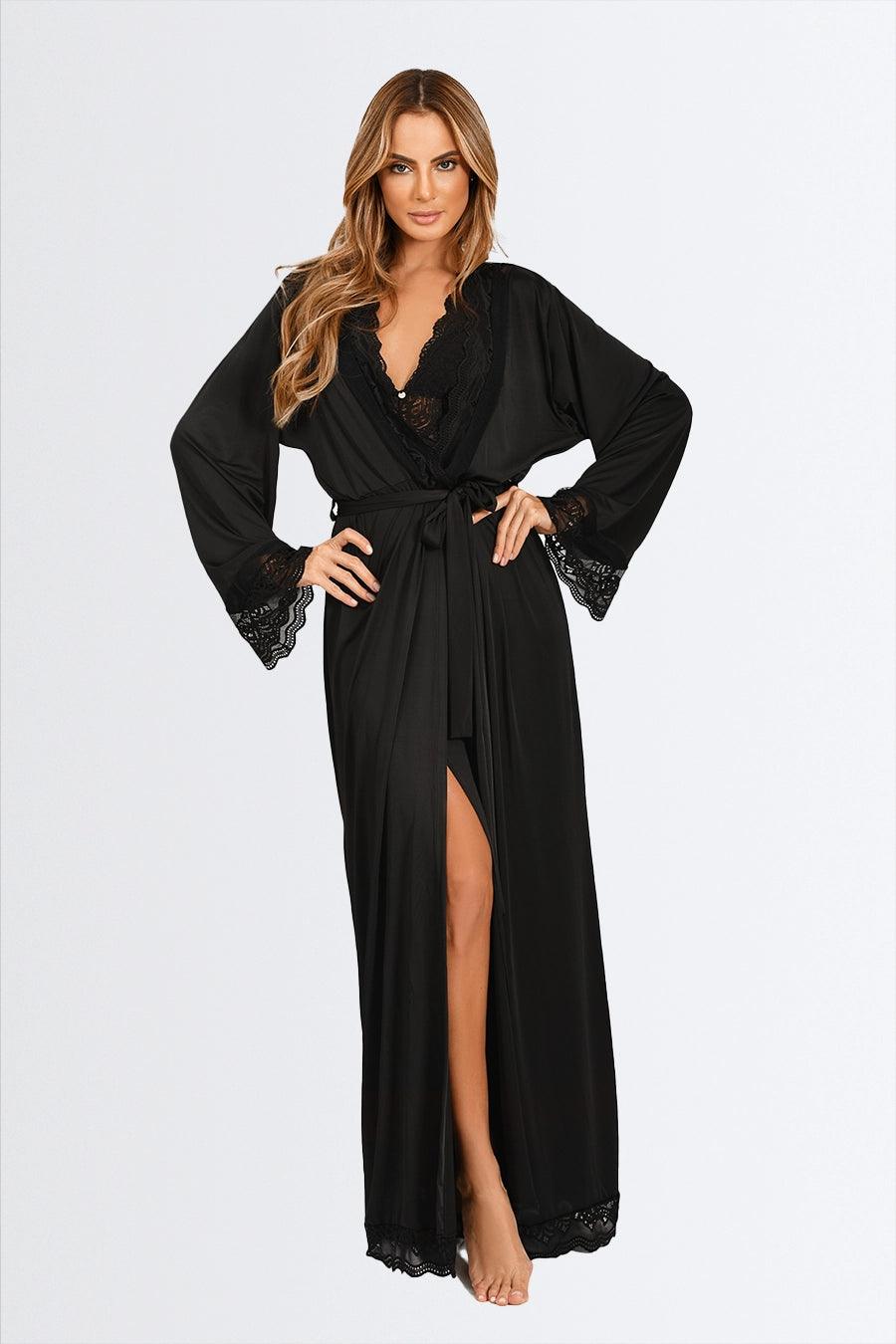 Robe Longo com Detalhes em Renda - Nuance