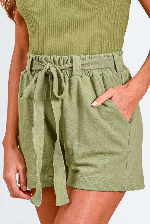 Short com Elástico na Cintura, Cinto e Passante - Nuance