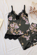 Short Doll Sem Bojo Estampado com Renda - Nuance