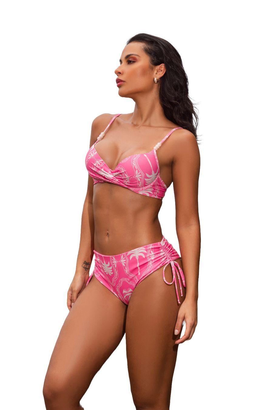 Soutien Estruturado Transpassado na Frente com Calcinha Franzida na Lateral - Nuance