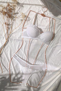 Sutiã com Tule Bordado no Bojo e Base com Calcinha Fio - Elegância e Delicadeza - Nuance